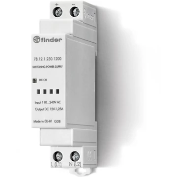 FINDER Tápegység, 110-240VAC vagy 220VDC/12VDC, 12W, 1,0A, IP20 (781212301200) (78.12.1.230.1200)