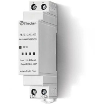 FINDER Tápegység, 110-240VAC vagy 220VDC/24VDC, 12W, 0,5A, IP20 (781212302400) (78.12.1.230.2400)