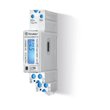 FINDER Egyfázisú, kétirányú fogyasztásmérő, S0 impulzuskimenet, MID-hiteles, NFC, IP20 (7M2482300110) (7M.24.8.230.0110)