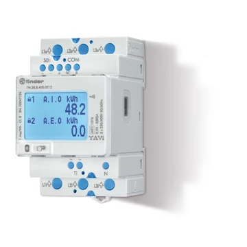 FINDER Fogyasztásmérő, háromfázisú, kétirányú S0 impulzuskimenet, IR csatoló felülettel, MID-hiteles, NFC, ModBus (7M3884000212) (7M.38.8.400.0212)