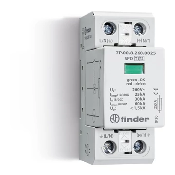 FINDER Túlfeszültség levezető 1+2. típus (7P0182601025) (7P.01.8.260.1025)