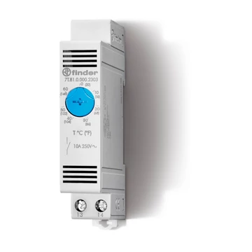 FINDER Termosztát, 0-60fokC ipari 1z 35mm sínre mech. hűtésre (7T8100002303) (7T.81.0.000.2303)