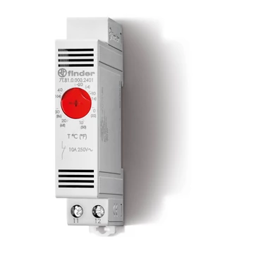 FINDER Termosztát, -20-+40fokC ipari 1z 35mm sínre mech. fűtésre (7T8100002401) (7T.81.0.000.2401)