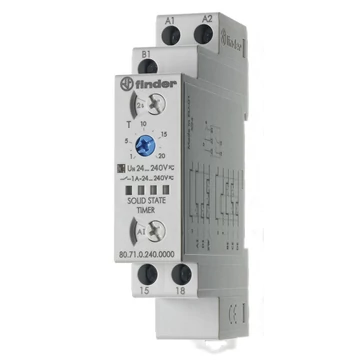FINDER Időrelé, multifunkc, 24-240V/AC/DC, 0,1s-20h, 1W (807102400000) (80.71.0.240.0000)