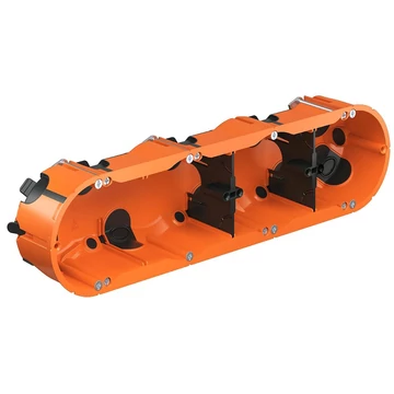 KAISER ECON® 68-as légtömőr O-range® 4-es szerelvénydoboz üreges és gipszkarton falazatba, gumimembránnal, 2 elválasztó lappal, 48mm mély, 7-40mm lemezvastagsághoz, IP30 (925422) (9254-22)