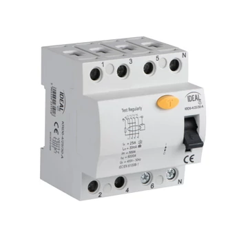 KANLUX KRD6-4/63/30-A Életvédelmi relé, 4P KRD6-4, 63A, 400V AC (fírelé) (38746) (23193)