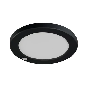 KANLUX ERGA PIR 17W CCT-B Mozgásérzékelős lámpatest, 17W, 3000/4000/6500K, max 1600lm, Ø230mm, IP20, fekete (24605)