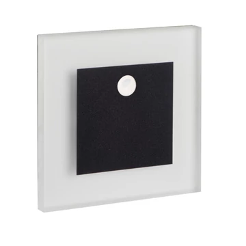 KANLUX APUS LED PIR B-WW LED lépcsővilágító lámpatest, 12V DC, 75x23x75mm, mozgásérzékelővel, 0.8W, 3000K, 13lm, fekete (29857)