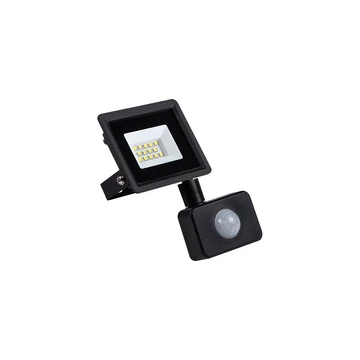 KANLUX GRUN NV LED-10-B-SE LED-es reflektor mozgásérzékelővel, Miledo, 10W, 4000K, 800lm, 151x96x54mm, IP44, fekete (31397)