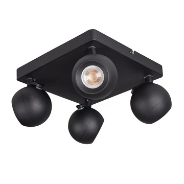 KANLUX GALOBA EL-4O B Fali-mennyezeti lámpatest, GU10, 4 x max 35W, PAR16, 125x240x240mm, fekete (33679)