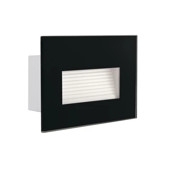 KANLUX GLASI LED 3W P NW-B Beépíthető lámpatest, max 3W, 4000K, 140lm, 42x80x105mm, IP44, fekete (33694)