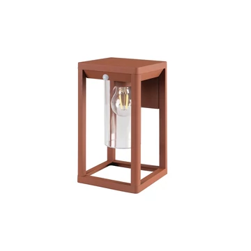 KANLUX VIMO EL 27 SE-BR Cserélhető fényforrású kerti lámpatest mozgásérzékelővel, E27, max 15W, 270x165x150mm, IP44, barna (34983)