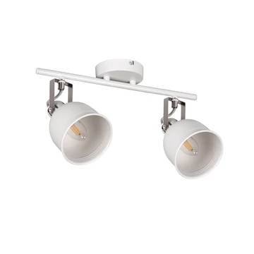 KANLUX DERATO EL-2I W-SR Fali-mennyezeti lámpatest, E14, 2 x max 8W, Ø100mm, 165x110x500mm, fehér / ezüst (35643)