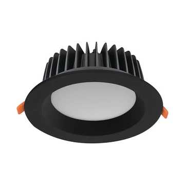 KANLUX TIBERI PRO 30W-940-B Mélysugárzó lámpatest, 30W, 4000K, 2850lm, Ø190x70mm, IP44/20, fekete (35673)