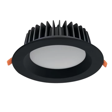 KANLUX TIBERI PRO 40W-940-B Mélysugárzó lámpatest, 40W, 4000K, 3800lm, Ø230x77mm, IP44/20, fekete (35675)