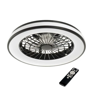KANLUX PLAVE LED CCT+RGB Dimmelhető mennyezeti lámpa ventilátorral, max 48W, 3000/4000/6500/RGB, 1032 (WW)/2110 (NW)/1154 (CW) lm, Ø485x150mm, IP20, fekete/fehér (38034)