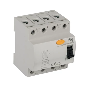 KANLUX KRD10-4/25/30-A Életvédelmi relé, 4P KRD10-4, 25A, 400V AC (fírelé) (38738)