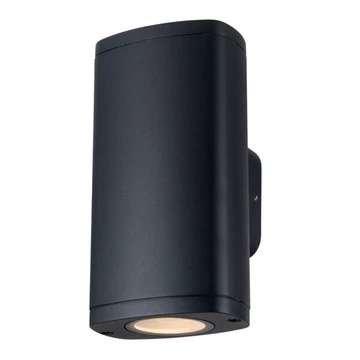 KANLUX ZEVI EL 2GU10 B Homlokzati lámpatest, GU10, 2 x max 10, PAR16, 190x100x100mm, IP54, fekete (38882)