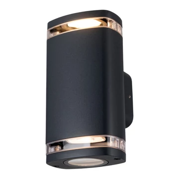 KANLUX ZEVI W EL 2GU10 B Homlokzati lámpatest, GU10, 2 x max 10W, PAR16, 190x100x100mm, IP54, fekete (38886)