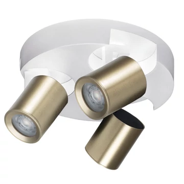 KANLUX LAURIN EL-3O W-G Fali-mennyezeti lámpatest, GU10, 3 x max 10W, PAR16, Ø220x108mm, fehér / arany (38967)