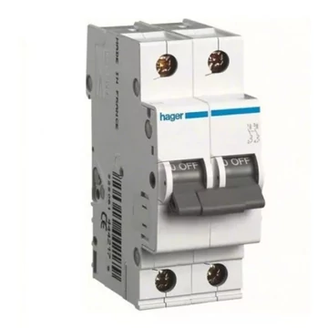HAGER Kismegszakító 2P, B-20A, 4,5kA, 2M (MX220)
