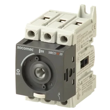 SOCOMEC SIRCO szakaszoló (terheléskapcsoló) M1 méret 3X20A (hajtás nélkül) 415..690 VAC / 110..440 VDC (22003001)