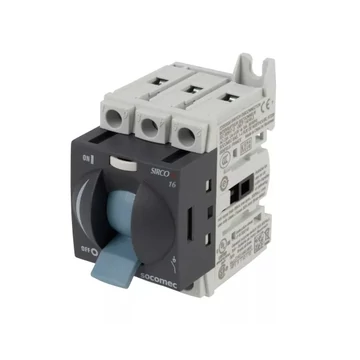 SOCOMEC SIRCO szakaszoló (terheléskapcsoló) M1 méret 3X16A billenő kapcsolós hajtással 415..690 VAC / 110..440 VDC (22053000)