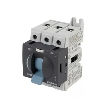 SOCOMEC SIRCO szakaszoló (terheléskapcsoló) M2 méret 3X63A billenő kapcsolós hajtással 415..690 VAC / 110..440 VDC (22053006)