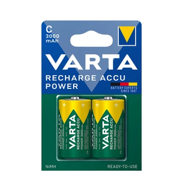 VARTA Reacharge Accu Power 3000mAh Ni-MH C R14 Újratölthető akkumulátor baby elem (2 db/csomag) (C3000)
