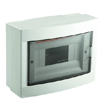 VIKO (by Panasonic) Falon kívüli lakáselosztó 8 modulos, IP20, füstszínű ajtóval, PE/N sínekkel (90916108)