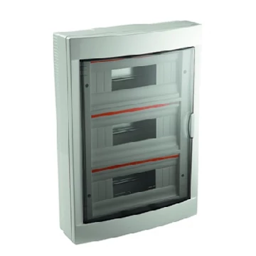 VIKO (by Panasonic) Falon kívüli lakáselosztó 36 modulos, IP20, füstszínű ajtóval, PE/N sínekkel (90916136)