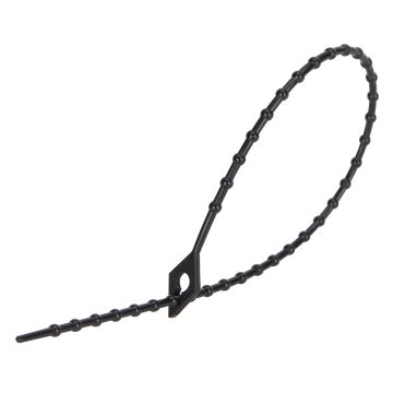 TRACON Gyöngyös nyitható kábelkötegelő, fekete, 150x1,7mm, D=4-38mm, PA6.6 (160F-GY)