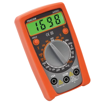 TRACON Digitális multiméter, DCV, ACV, DCA, OHM, diode check, signal (A880L)