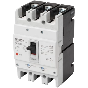TRACON Kompakt megszakító, 3P, 180A, Ir=(0,8-1,0)In, 400/415V, 50/60Hz, Icu=36kA, Ics=25kA (AKM2-180)