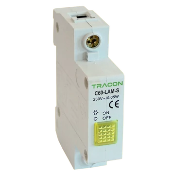 TRACON Sorolható jelzőlámpa, sárga, 250V AC, 0.6W, Glimm (C60-LAM-S)