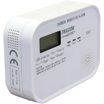 TRACON Szén-monoxid (CO) érzékelő, 4,5 VDC (3x1,5V AA), >85 dB (CO218A)