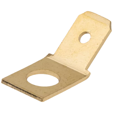 TRACON Csavaros rögzítésű szigeteletlen csatlakozó csap, sárgaréz, 6,3x0,8mm 45°, M4 (CSA-45-4)