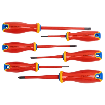 TRACON 1000 V-ra szigetelt csavarhúzószett, 1000 V, 1x5,5x125mm, 0,8x4x100mm, 0,4x2,5x75mm (CSET1000)