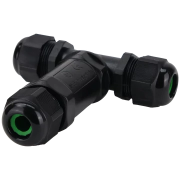 TRACON Tömítőszelencés kábeltoldó, T-elágazó, 0.5-4 mm2, IP68, PC+PA6.6, 3P, 450VAC, 24A (CST4-T3P)