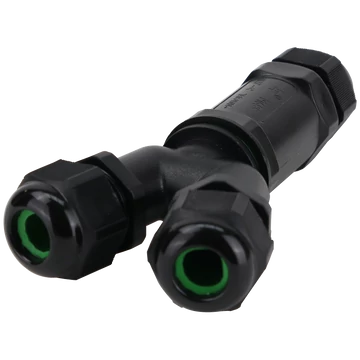TRACON Tömítőszelencés kábeltoldó, Y-elágazó, 0.5-4 mm2, IP68, PC+PA6.6, 5P, 450VAC, 24A (CST4-Y)