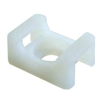 TRACON Csavarozható, 2oldalt fűzhető kábelkötegelő talp, natúr, 23x16mm, d=6,3mm, PA6.6 (CSTALP-2)