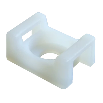 TRACON Csavarozható, 2oldalt fűzhető kábelkötegelő talp, natúr, 12.8x7mm, d=3.3mm, PA6.6 (CSTALP-3)
