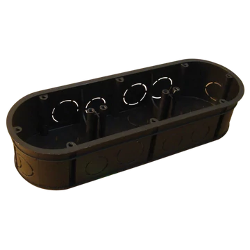 TRACON Perforált szerelvénydoboz süllyesztett, tripla, fekete, 70x212x70x44mm (D70TRI)
