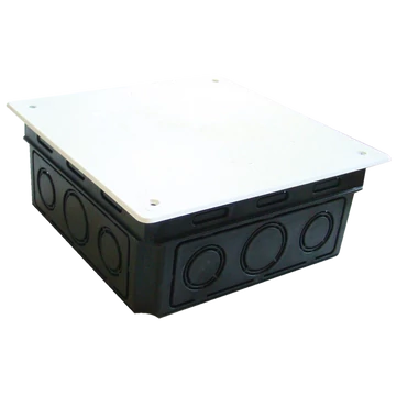 TRACON Perforált kötődoboz süllyesztett, négyzetes, fekete, 76(97)x51.5mm (D80X80)