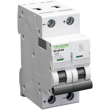 TRACON Egyenáramú kismegszakító PV rendszerekhez, 2 pólus, C kar., 50A, 440V DC (DC-2C-50)