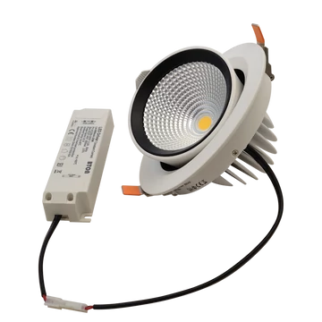 TRACON Beépíthető álmennyezeti LED lámpatest, forgatható, 230 V, 50 Hz, 35 W, 3250 lm, 2700 K, EEI=F (DLCOBA35WW)