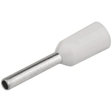 TRACON Szigetelt (PA6.6) érvéghüvely, ónozott elektrolitréz, fehér, 0,75mm2, L=16,4mm (E060)