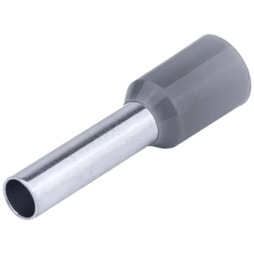 TRACON Szigetelt (PA6.6) érvéghüvely, ónozott elektrolitréz, szürke, 4mm2, L=19,5mm (E120)