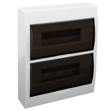 TRACON Falon kívüli elosztódoboz, füstszínű ajtóval, N/PE sínnel, 2x12 (24) modul, IP40, (HxWxD=325x270x98mm) (EDFK-12/2)