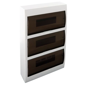 TRACON Falon kívüli elosztódoboz, füstszínű ajtóval, N/PE sínnel, 3x14 (42) modul, IP40, (HxWxD=473x305x101mm) (EDFK-14/3)